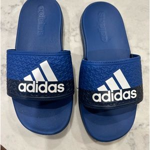 Adidas blue slide sandals Size 11K lightly worn $20.00